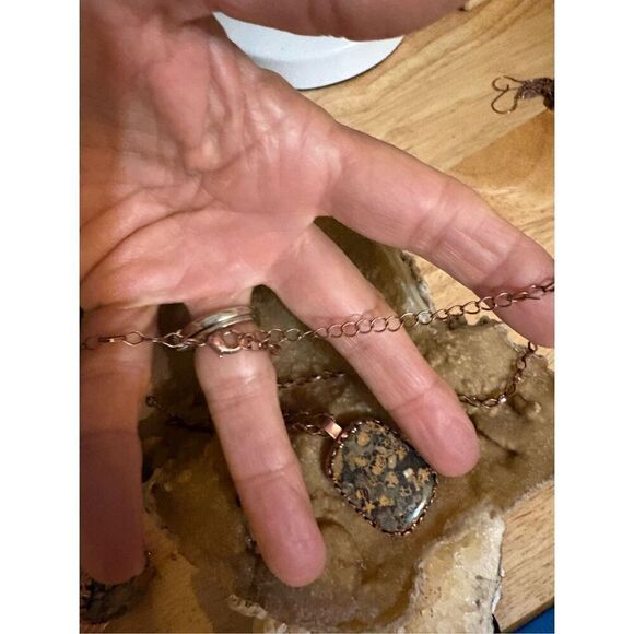 Necklace, Ocean Jasper Pendant Necklace with Copper, NEW, Artisan, Unique, Handm - Picture 6 of 6